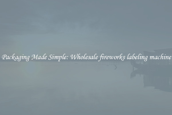 Packaging Made Simple: Wholesale fireworks labeling machine