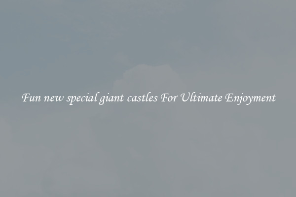 Fun new special giant castles For Ultimate Enjoyment