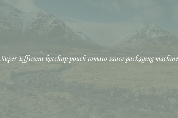 Super-Efficient ketchup pouch tomato sauce packaging machine