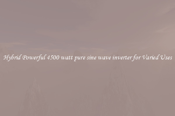 Hybrid Powerful 4500 watt pure sine wave inverter for Varied Uses