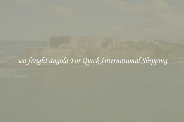 sea freight angola For Quick International Shipping