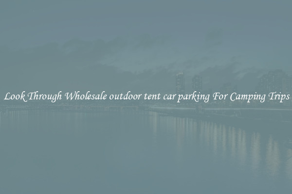 Look Through Wholesale outdoor tent car parking For Camping Trips