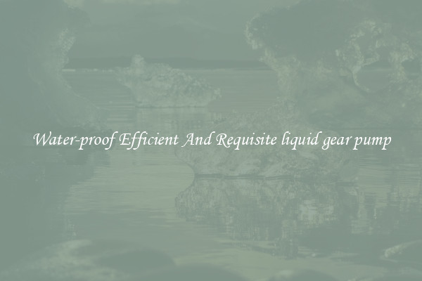 Water-proof Efficient And Requisite liquid gear pump